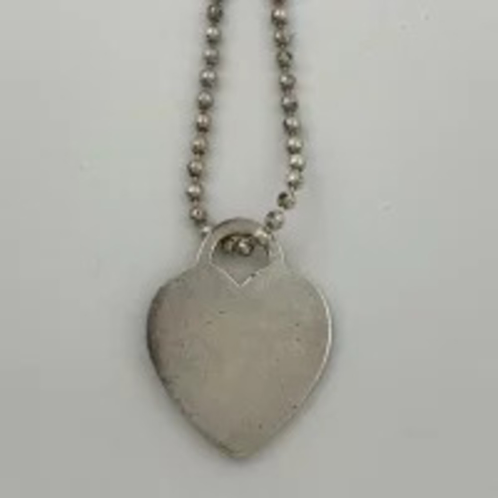 Tiffany Co to Necklace Heart Motif Long Sterling Silver